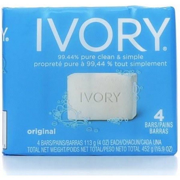 Ivory Bar Soap, Original 4 oz, 4 bars (Pack of 18)