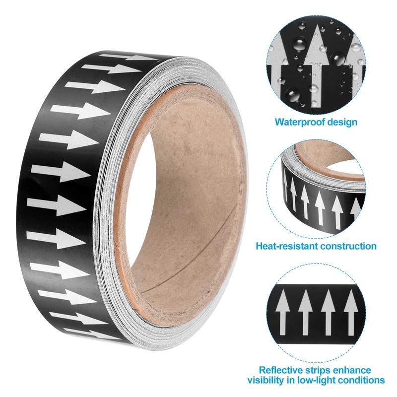 PATIKIL Flow Arrow Tape, Polyethylene Pipe Marking Sticker with Reflective