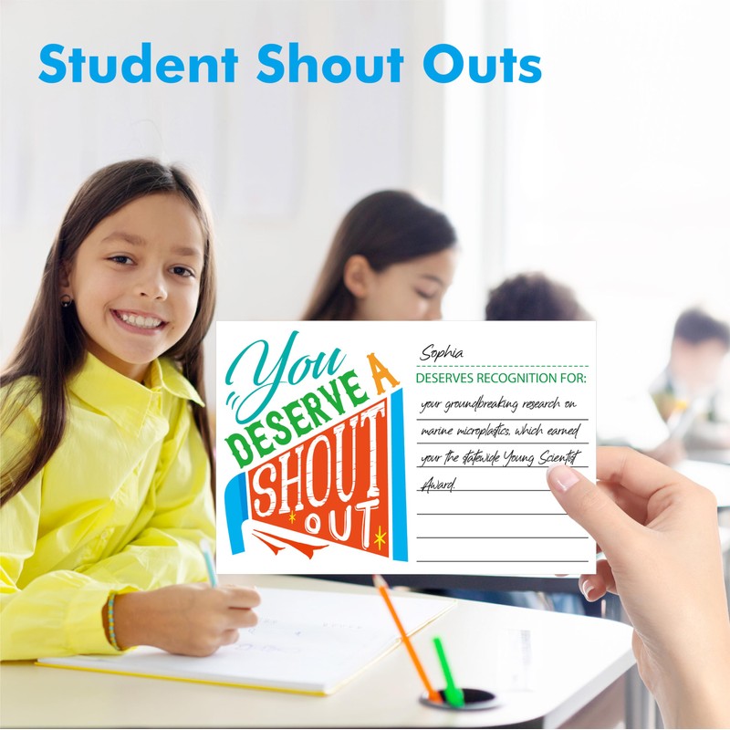 60 PCS Positive Shout Out Cards, Appreciation Reward Card for