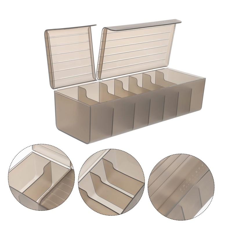 KONTONTY Plastic Cable Management Box Lid 7-Slot Cord Organizer Case