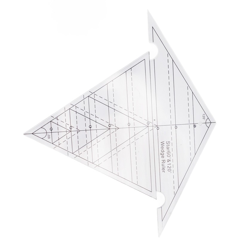 Sewing Wedge Ruler 60 Degree and 120 Degree Acrylic Transparent
