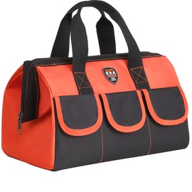 FASITE 12 in small tool bags for men, waterproof tool tote tool bags for electricians, canvas tool bag with wide mouth tool bag