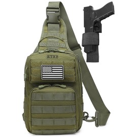 ATBP Tactical Sling Backpack with Holster Military Crossbody Bag for Men Single Shoulder Back Pack 10L