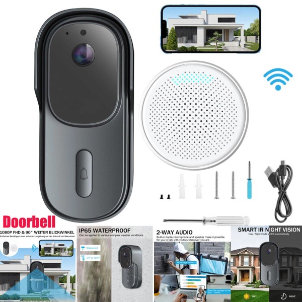 chocolate_chip_part Video Doorbell WiFi Two-Way Talk Motion Detection Intercom Security