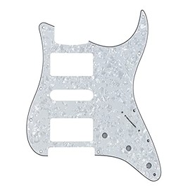 Guitar Anatomy Stratocaster HSH Humbucker Pickguard Scratchplate to Fit Fender USA MEX - White Pearl