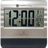 Ambient Weather RC-9362 Silver Atomic Digital Wall Clock with Temperature
