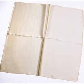 JERLA Women's Men's Small Square 100% Real Mulberry Silk satin Scarfs Hair head face scarf 21" x 21", Pure Beige