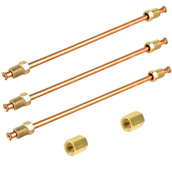 MuHize Premium 3/16 x 10" Copper Brake Line Kit -