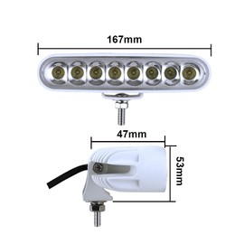 BIGLIONX 6.5 Inch Flood LED Light Bar, 2 PC 80W 8600LMS Slim Deck Dock Marine Lamp, IP69K 12V 24V Super Bright for Boat Truck Off-Road Car SUV (White)