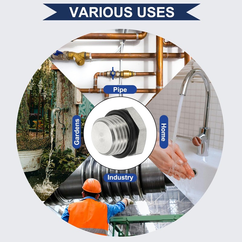 sourcing map NPT Pipe Plug Fitting, 304 Stainless Steel NPT3/4