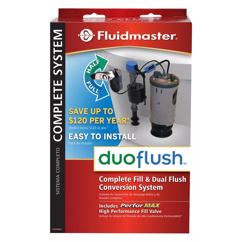 Fluidmaster DuoFlush Complete Fill and Dual Flush Conversion System 550DFRK-3