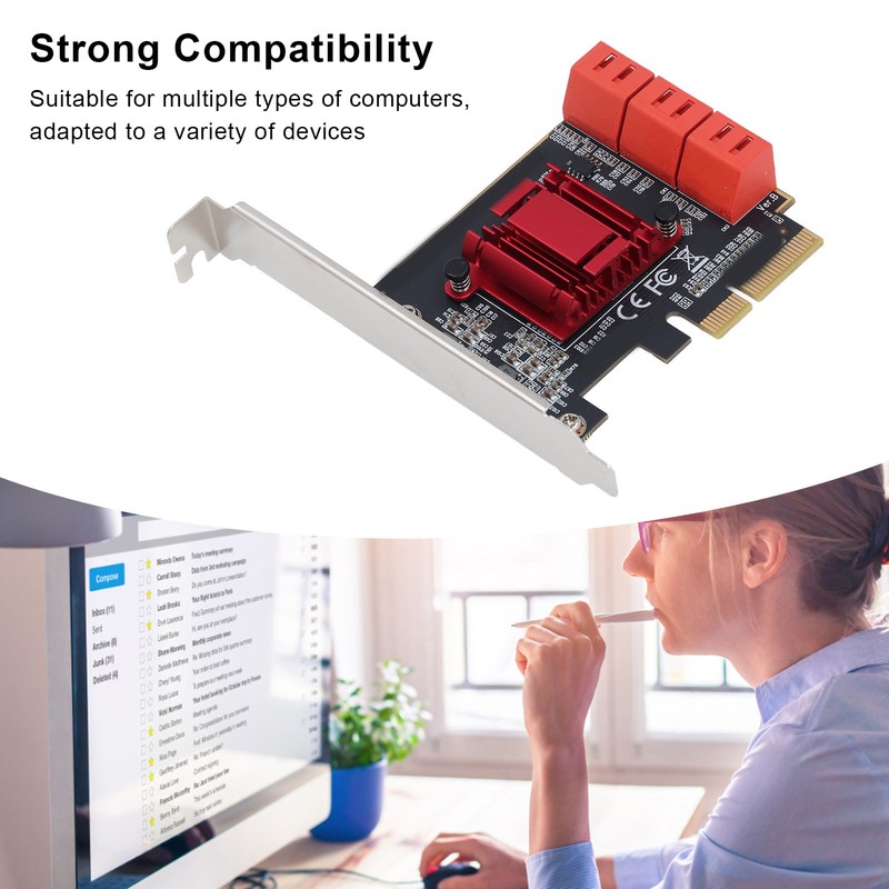 PCIe 3.0 X4 to SATA 3 Adapter Card High Speed