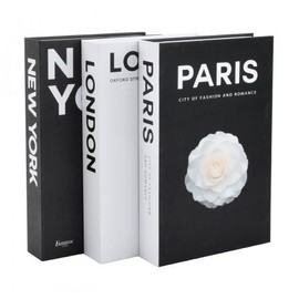 Litinliv Decorative Books, Pack of 3, Decorative Book, Book Storage Box, Decorative Books, Modern Faux Books, Decorative Boxes, Fake Books Box Display for Coffee Table/Shelves/Home/Office, Black and