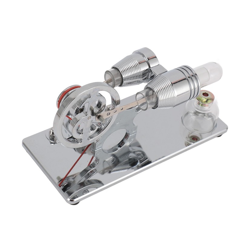 Sterling Engine Model with LED Bulb and Flywheel Stirling Engine
