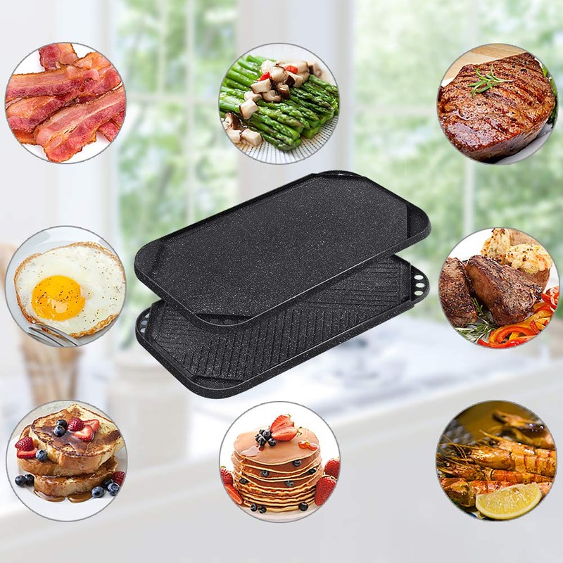 SENSARTE Nonstick Griddle Grill Pan, Pro-Grid Reversible Grill & Griddle