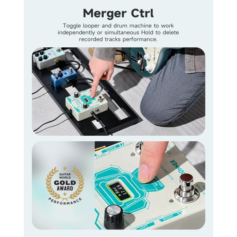 Donner Circle Looper Effects Pedal Drum Machine Tempo 40 Slot