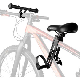 saurka Kid Bike Seat Front Mounted and Handlebar for Mountain Bike Parent-Child Cycling, Child Bicycle Seat&Child Handlebar Compatible with All Adult MTB Bike Cycling(Handlebar+Seat)