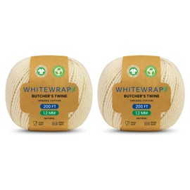 Premium Organic Butcher’s Twine | 1.2mm Natural Cotton, 400 Feet – Oven-Safe for Turkey Trussing, Meat Roasting & Baking | Strong & Versatile for Cooking, Crafts & Gift Wrapping