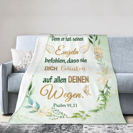ECOSHOW Christian Gifts Blanket for Women, Religious Encouragement Gift, Christian Gift Ideas, Soft Warm Cuddly Blanket, Fluffy with Bible Verse Saying, 130 x 150 cm