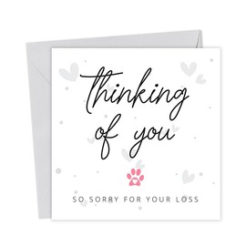 Pet Sympathy Card | Thinking of you So sorry for your loss Dog Bereavement Simple Heartfelt Cards