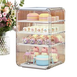 Organizador de Biberones para Bebé, Secador de Cubiertos para la Guardería, Gran Portabiberones Antipolvo con Tapa para Dormitorio, Armario, Baño y Guardería