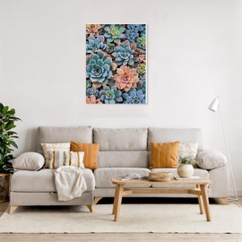 NAIMOER Succulent Paint by Numbers Kits for Adults Beginner with Wooden Framed, Color by Numbers on Canvas Painting Kits for Adults, Easy Paint DIY Acrylic for Home Wall Decor 12X16 Inch