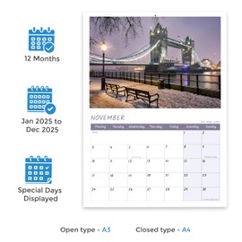 British Seasons Wall Calendar 2025 UK Family Calendar 2025 12 Months A4 2025 Calendar Month to View Papa Prints
