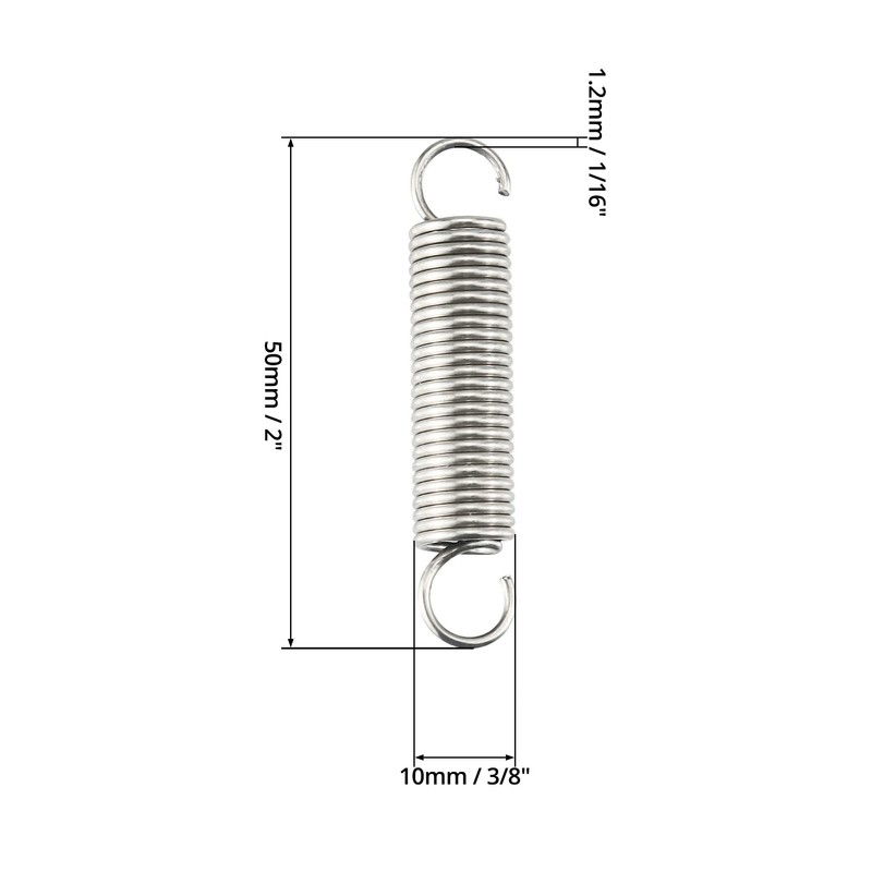 QWORK® 2PCS Extended Compressed Spring ,50mm Free Length , Extension