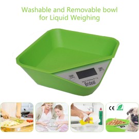 Brideal Digital Kitchen Food Scale Multifunction Electronic Food Scales with Removable Bowl Max 11lb/5kg
