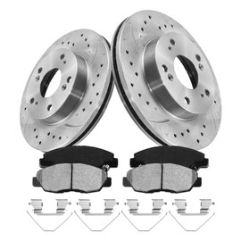 Anpulsero Brake Pads And Rotors Kit Front Compatible with 2006-2011 Honda Civic, Automotive Replacement Brake Kits Anti-rust Oil 31311 D1578-8791 Drilled And Slotted Rotors 261.7mm(10.3in)