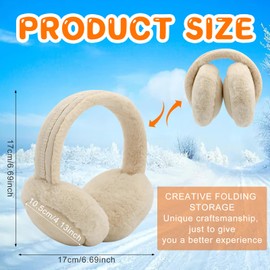 TSLBW Winter Earmuffs, Fluffy Earmuffs for Women, Men, Girls, Plush Earmuffs, Soft Velvet Earmuffs, Winter Ear Warmers for Children, Ear Warmers, Protection from Wind, White