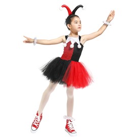 Jamron Girls Party Dress Set 1-12 Years Tutu Princess Dress Fancy Animal Cosplay Costumes Joker Girl SN601C013 3-4 Years