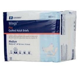 Cardinal 66333101 Wings Adult Heavy-Absorbent Incontinence Brief, Blue - Medium - Pack of 12