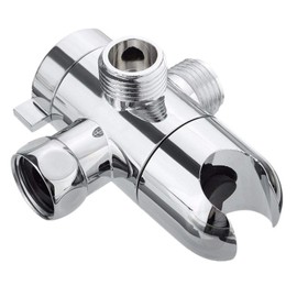 3-Way Shower Diverter Valve Mount, G1/2 Handheld Shower Arm Diverter Splitter Polished Chrome Bathroom Shower System Replacement Part Attachment Type 1