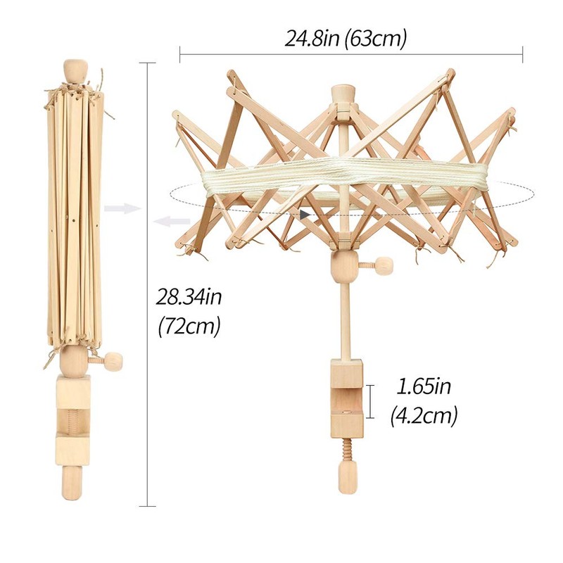 Wooden Umbrella Swift Yarn Winder - 24" Swift Yarn Winder