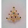TINY CHRISTMAS TREE CRYSTAL BROOCH MADE IN CZECH