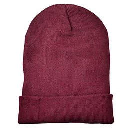 Cap911 Unisex Plain 12 inch Long Beanie - Many Colors (One Size, Maroon)