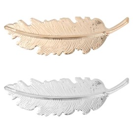 LALAFINA Pinzas Para El Pelo Con Forma De Hoja 2 Piezas Doradas Y Plateadas Accesorios Para Cabello Mujer Y Niña 3.93X1.18X0.39In Uso Diario Y Eventos