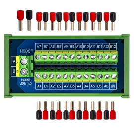 DIN Rail Mount 30Amp 48V 2x12 Position Screw Terminal Block Distribution Module
