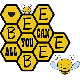 Holiday Gift Hive Flower Bees Bee All You Can Bee Bumblebees Happy Fun Crafting Items Decor Cute Adorable Sticker Decal 24 Inches x 24 inches