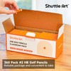 Shuttle Art 360 Pack #2 HB Golf Pencils, Wood-cased 3.5”