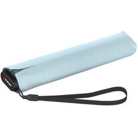 Knirps Ultra US.050 Slim Manual Pocket Umbrella - Ultra Light and Flat - Storm Resistant - Windproof - 21 cm, Ice with black coating - UV and heat protection