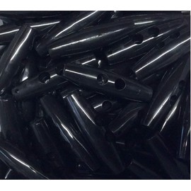 5 Toggle Buttons Black 11 x 40 mm