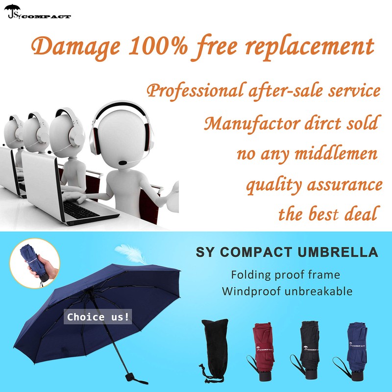 SY COMPACT Travel Umbrella - Lightweight Portable mini Compact umbrellas
