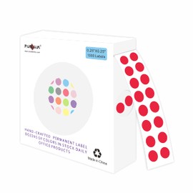PARLAIM 0.25 Inch Color-Code Dot Stickers,1000 Stickers Roll Colorful Coding Label Sticker for Office,Student Classroom(Red)