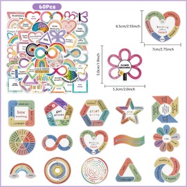 Graplan Pack of 65 Anxiety Sensory Stickers, Calming Strips, Textured Stickers, Mindfulness Stickers, Anti-Stress, Waterproof Sensory Items for Adults, Teenagers, Students