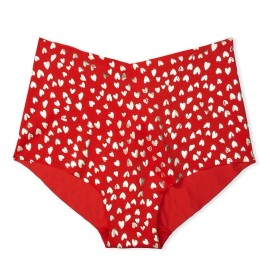 Victoria's Secret Victorias Secret Sexy Illusion No Show Shimmer Midi Brief Panty Hearts Red M Nwt
