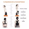 Soporte De Espalda Transpirable Y Ajustable Anti Joroba Full Negro