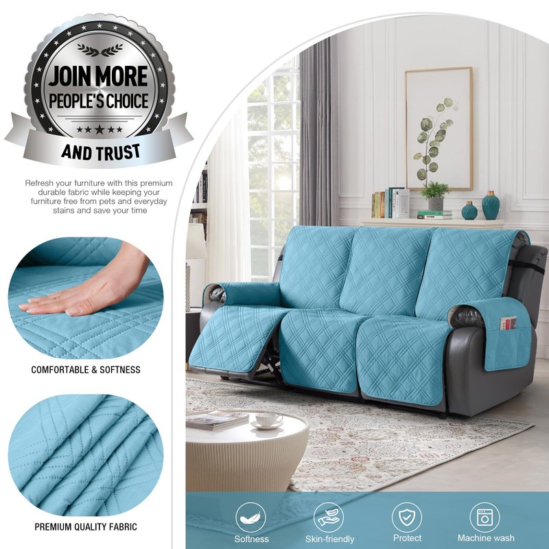 TAOCOCO 100% Waterproof Recliner Sofa Covers 3 Seater Split Couch