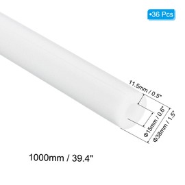 PATIKIL 39.4" Lx0.6 IDx0.5 T Pipe Insulation Foam Tube, 36Pcs Insulating Foam Pipe Covers Heat Preservation for Plumbing Water AC Pipe Sprinkler Spigot, White